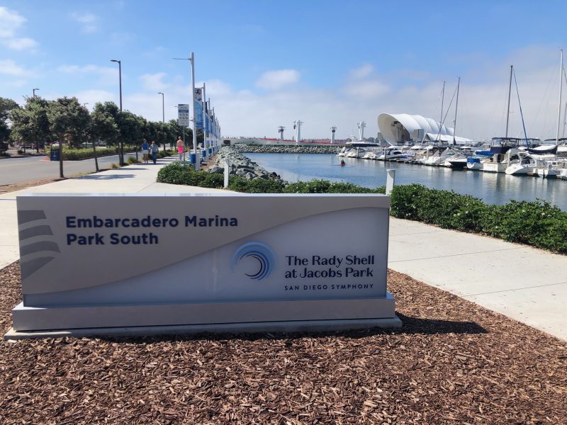 Walking-Downtown-San-Diego-Embarcadero-Marina-Park-North-and-South