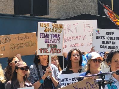 San-Diego-Protestors-Rally-Against-Proposed-Arts-Defunding